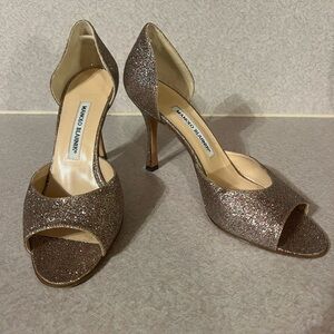 Manolo Blahnik Astutado Glitter Heels